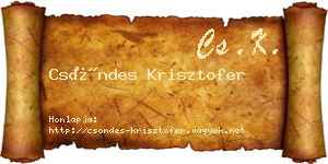 Csöndes Krisztofer névjegykártya