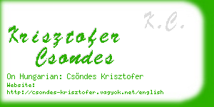 krisztofer csondes business card